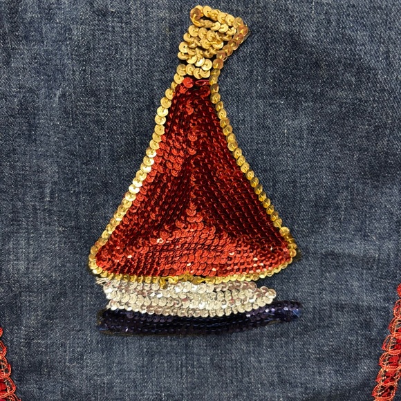 Vintage Custom Bedazzled Sequin Denim Jacket 70s Lee Clown Vegas Carnival Womens - Picture 9 of 15